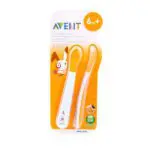 Avent 2 Cuillères de sevrage bébé avec embout souple 6m+
