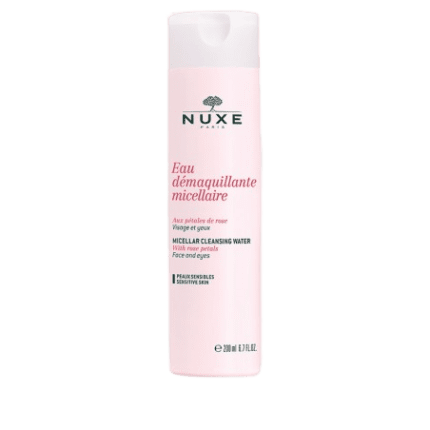 NUXE EAU DEMAQUILLANTE MICELLAIRE AUX PETALES DE ROSE 200ML VISAGE, YEUX ET LÈVRES - PEAUX SENSIBLE
