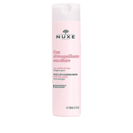 NUXE EAU DEMAQUILLANTE MICELLAIRE AUX PETALES DE ROSE 200ML VISAGE, YEUX ET LÈVRES - PEAUX SENSIBLE
