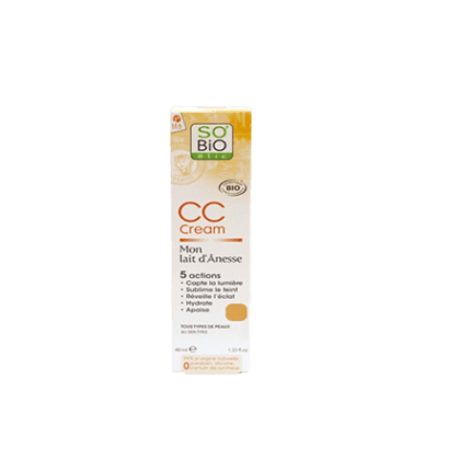 SO BIO CC CREAM 5 ACTIONS - TEINTE UNIVERSELLE 40ML AU LAIT D'ANESSE