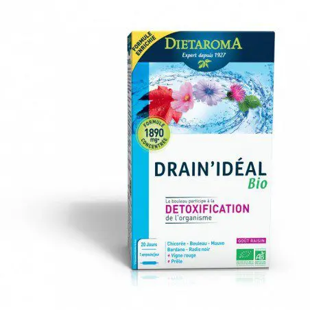DIETAROMA DRAIN'IDEAL BIO DETOXIFICATION DE L'ORGANISME 20 AMPOULES – Image 1