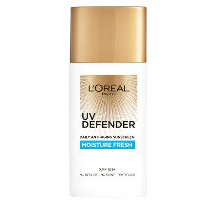 L'OREAL PARIS UV DEFENDER - PHOTOPROTECTION QUOTIDIENNE HYDRATANTE À L'ACIDE HYALURONIQUE SPF 50+ MOISTURE FRESH – Image 1