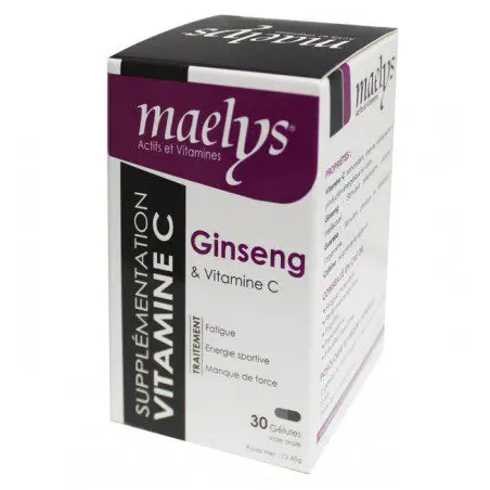 MAELYS GINSENG & VITAMINE C 30 GÉLULES – Image 1