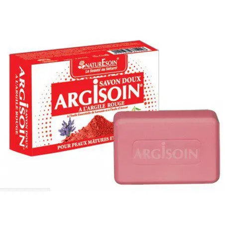 NATURE SOIN ARGISOIN SAVON DOUX A L’ARGILE ROUGE 125G – Image 1