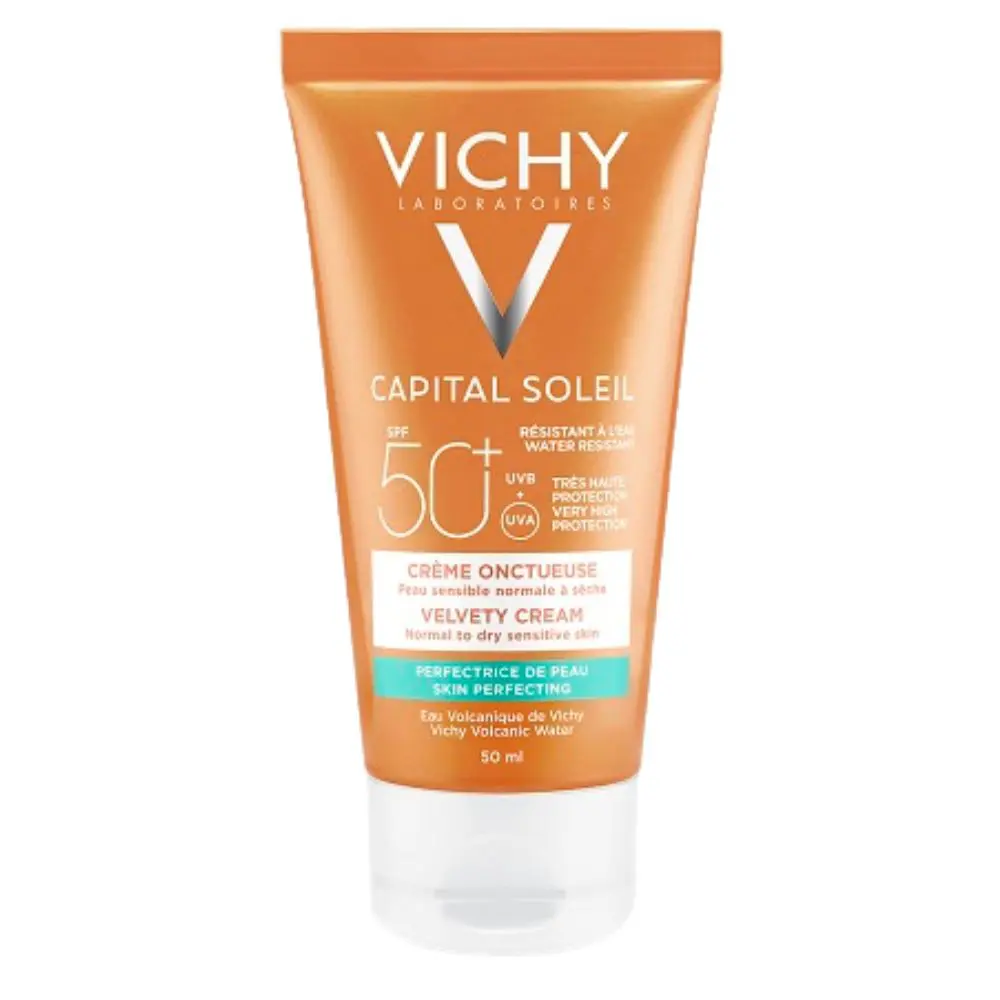 VICHY CAPITAL SOLEIL CRÈME ONCTUEUSE PERFECTRICE DE PEAU SPF50 – Image 1