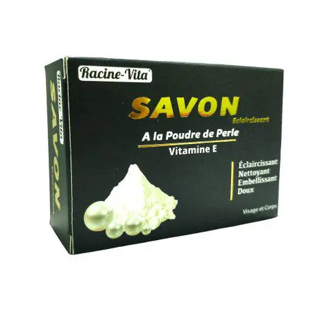 RACINE VITA SAVON ÉCLAIRCISSANT A LA POUDRE DE PERLE ET VITAMINE E 80 GR – Image 1