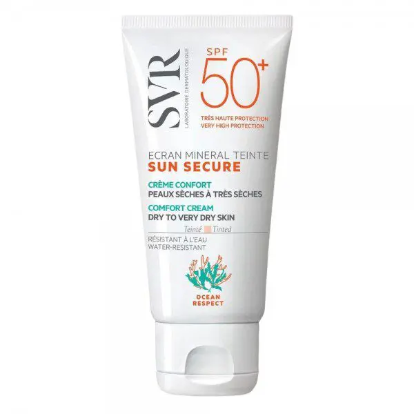 svr-sun-secure-ecran-mineral-teinte-spf50-creme-peaux-seches-50ml SVR SUN SECURE ÉCRAN MINÉRAL TEINTÉ SPF50+ CRÈME PEAUX SÉCHES 50ML – Image 1
