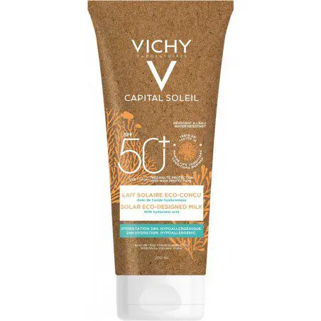 VICHY CAPITAL SOLEIL LAIT SOLAIRE VISAGE & CORPS ECO-CONÇU SPF 50+ 200ML – Image 1