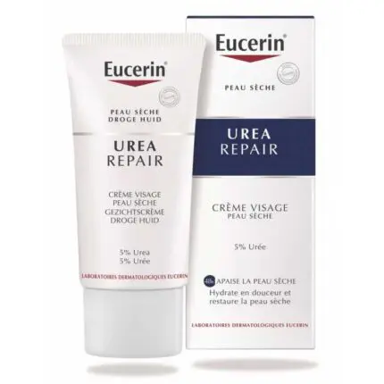 EUCERIN UREA REPAIR Crème Visage Peau Sèche 5 % d'Urée 50ml